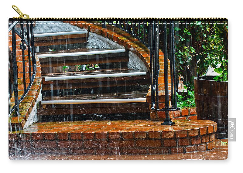 Stairs Zip Pouch featuring the photograph Rainy Day by Ben Graham