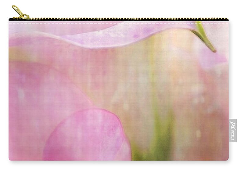 Shabby Chic Zip Pouch featuring the photograph Rainy Day Calla Lilies by Theresa Tahara