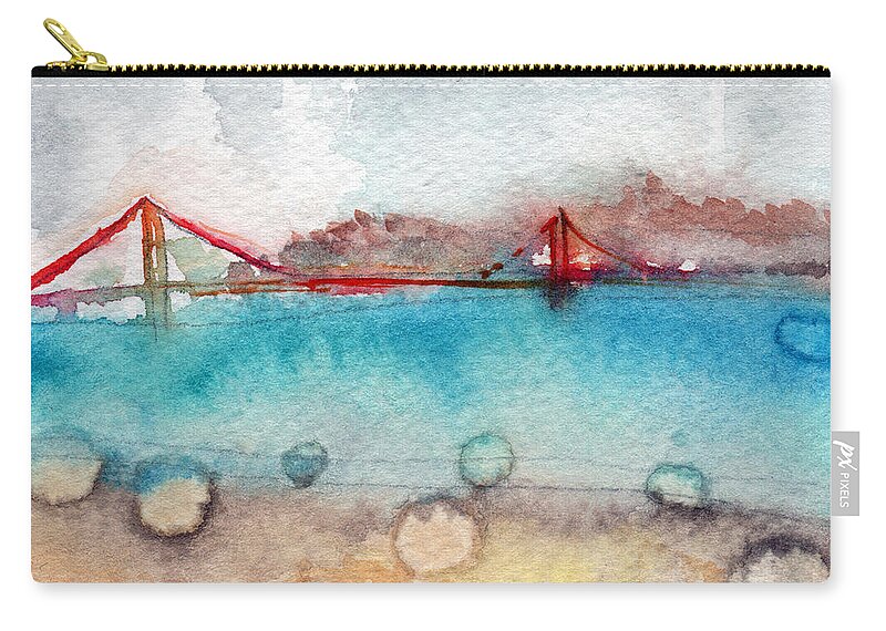San Francisco Carry-all Pouch featuring the painting Rainy Day In San Francisco by Linda Woods
