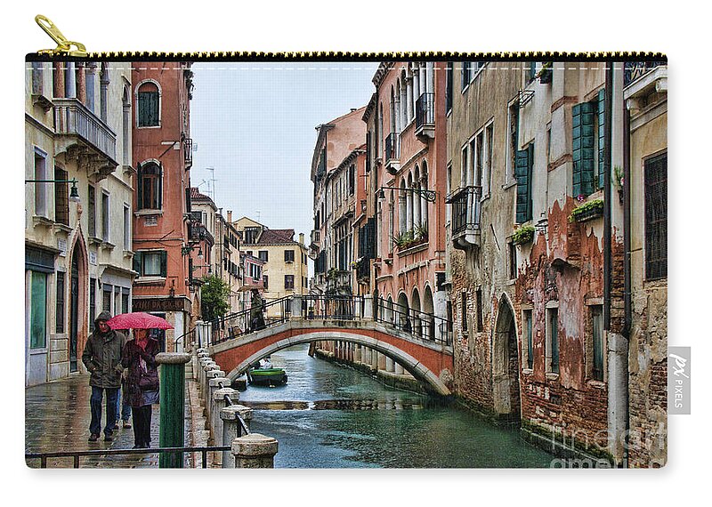 Venice Zip Pouch featuring the photograph Rainy Day in Venice by Crystal Nederman