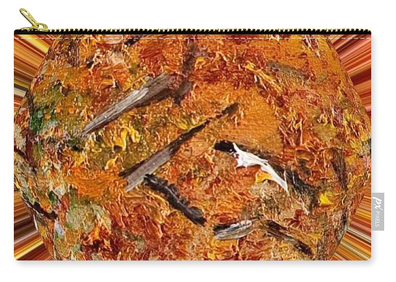 Abstract Zip Pouch featuring the painting Rami by Loredana Messina