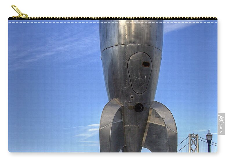 Rocketship Zip Pouch featuring the photograph Raygun Gothic Rocketship by Kate Brown