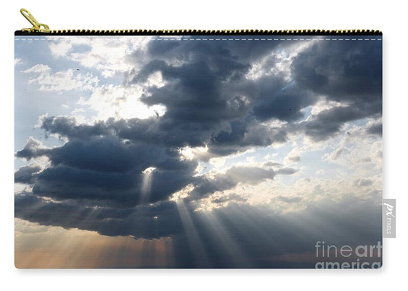 Atmosphere Zip Pouch featuring the photograph Rays And Clouds by Antonio Scarpi
