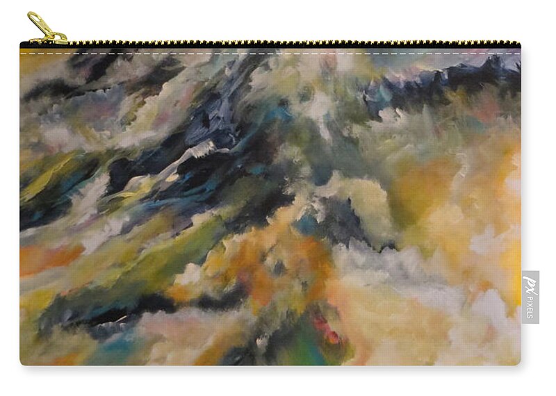 Abstract Zip Pouch featuring the painting Reach For The Top  by Soraya Silvestri