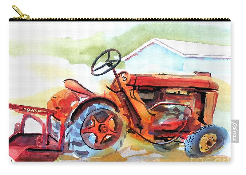 Ready For Work Zip Pouch featuring the painting Ready for Work by Kip DeVore