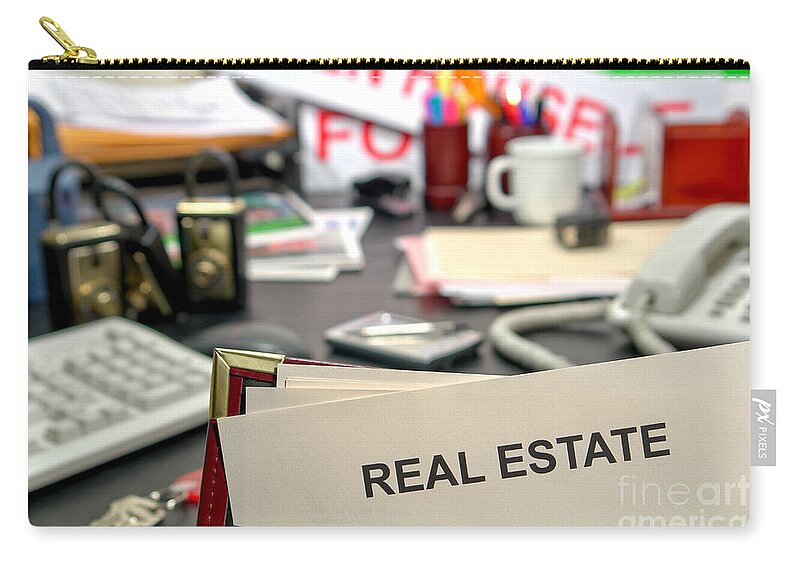 Agent Zip Pouch featuring the photograph Real Estate by Olivier Le Queinec