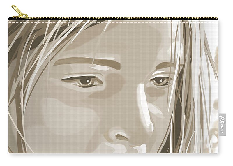 Digital Zip Pouch featuring the painting Rebecca by Veronica Minozzi