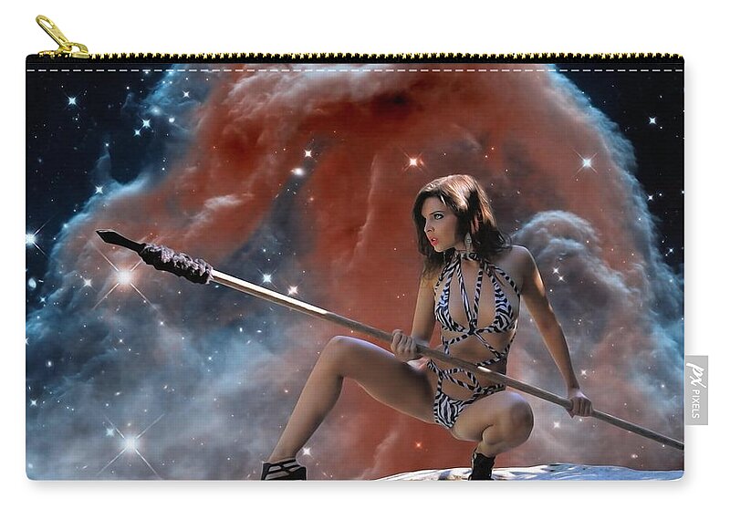 Fantasy Zip Pouch featuring the photograph Rebel Warrior by Jon Volden