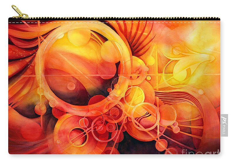 Watercolor Zip Pouch featuring the painting Rebirth - Phoenix by Hailey E Herrera