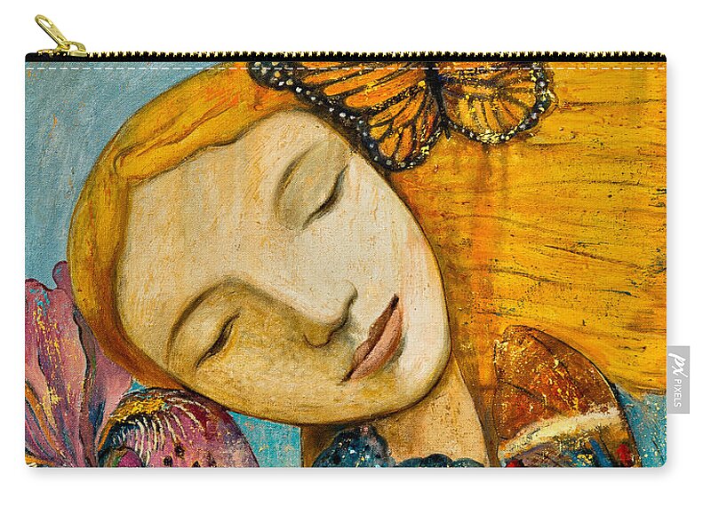 Shijun Carry-all Pouch featuring the painting Rebirth by Shijun Munns