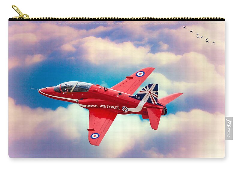 Red Arrows Zip Pouch featuring the photograph Red Arrows Hawk by Chris Lord