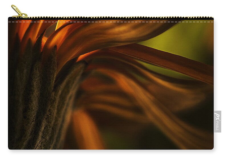 Nature Zip Pouch featuring the photograph Red Autumn Blossom Detail by Peter V Quenter