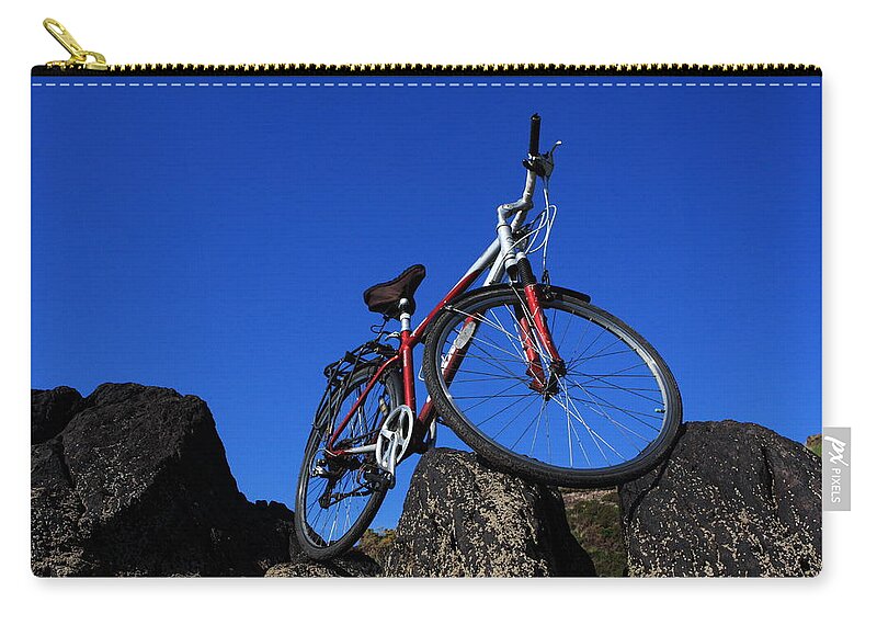 Bicycle Zip Pouch featuring the photograph Red Bicycle by Aidan Moran