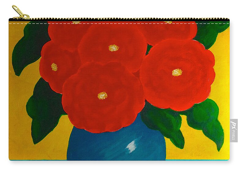 Red Bouquet Zip Pouch featuring the painting Red Bouquet by Anita Lewis