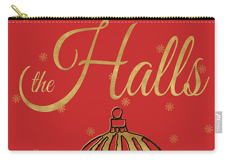Red Zip Pouch featuring the painting Red Christmas V by Sd Graphics Studio