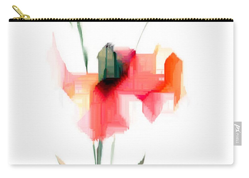 Passion Carry-all Pouch featuring the digital art Red Flowers by Rafael Salazar
