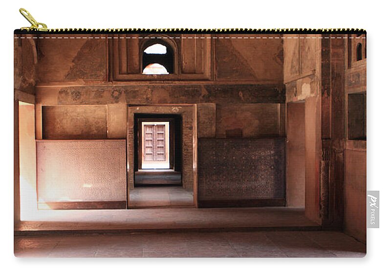India Zip Pouch featuring the photograph Red Fort Agra India by Aidan Moran