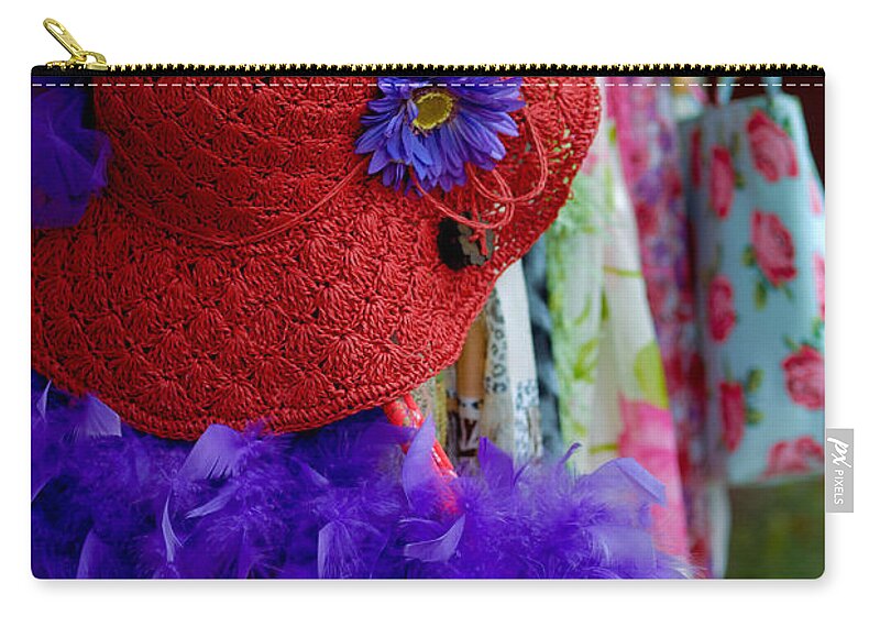 Boa Zip Pouch featuring the photograph Red Hat Society by Amy Cicconi