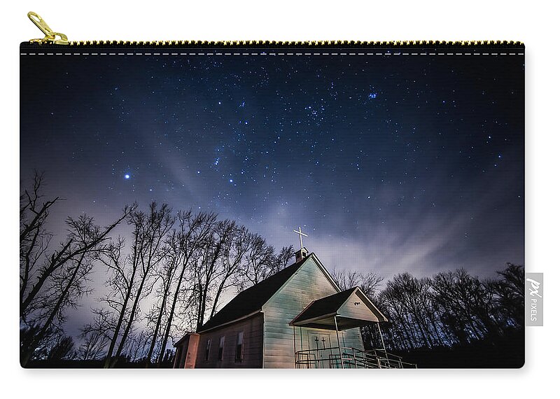 Church Zip Pouch featuring the photograph Red Hill Road Church by David Downs