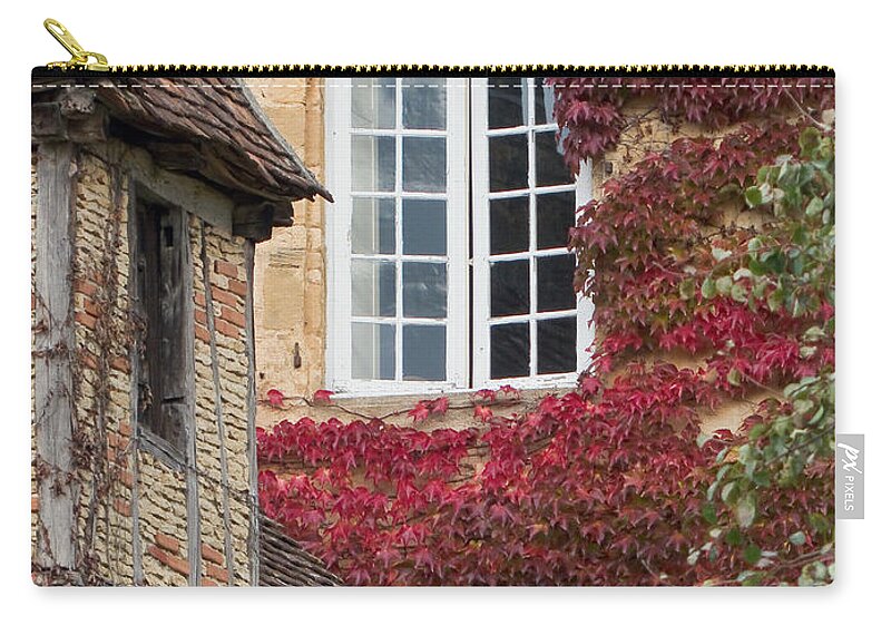 Window Zip Pouch featuring the photograph Red Ivy Window by Paul Topp