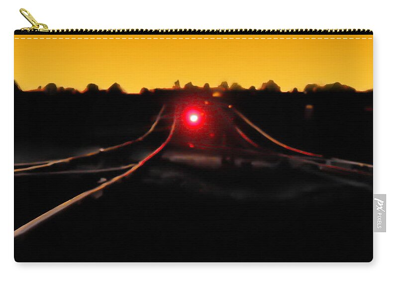 Landscape Zip Pouch featuring the digital art Red Light by Tim Richards