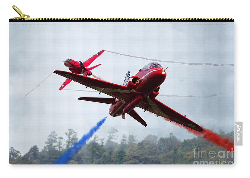 The Red Arrows Zip Pouch featuring the digital art Red Pair by Airpower Art