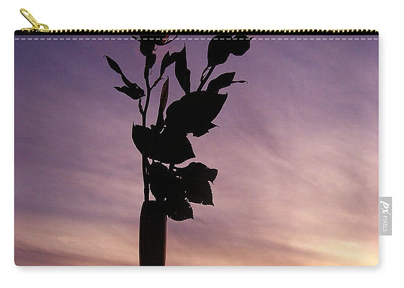 Rose Zip Pouch featuring the photograph Red Roses At Sunset by Phil Perkins