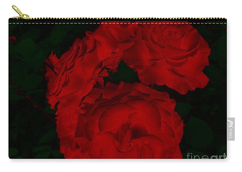 Rose Zip Pouch featuring the photograph Red Roses Red Roses by Simply Summery