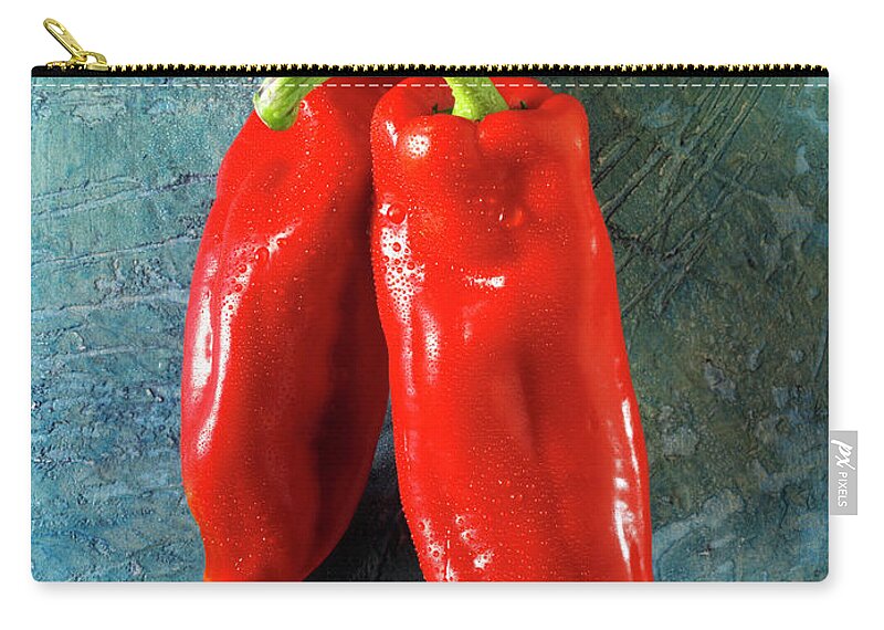 Red Bell Pepper Zip Pouch featuring the photograph Red Sweet Long Peppers by Paul Williams
