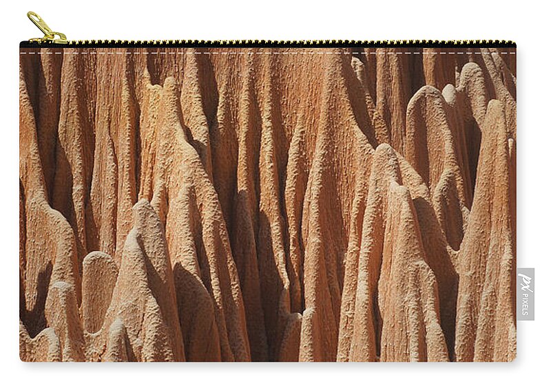 Prott Zip Pouch featuring the photograph red Tsingy Madagascar 5 by Rudi Prott