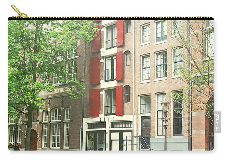 Amsterdam Zip Pouch featuring the photograph Red Windows by Ivy Ho
