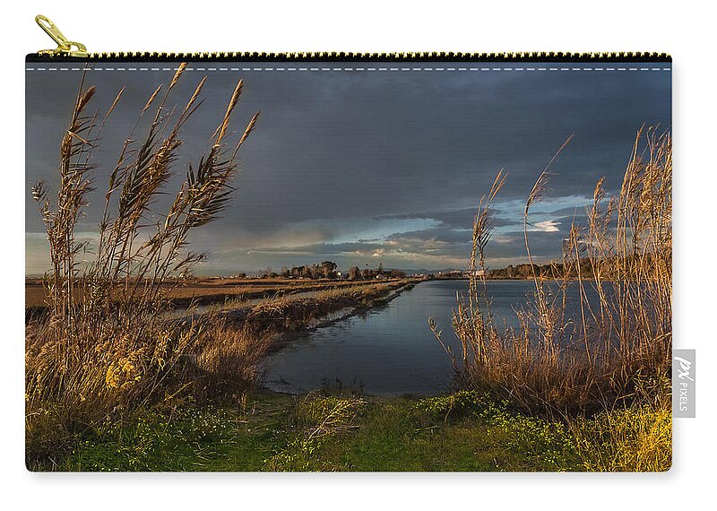 Albufera Lagoon Zip Pouch featuring the photograph Reeds and Pools. Valencia by Juan Carlos Ferro Duque