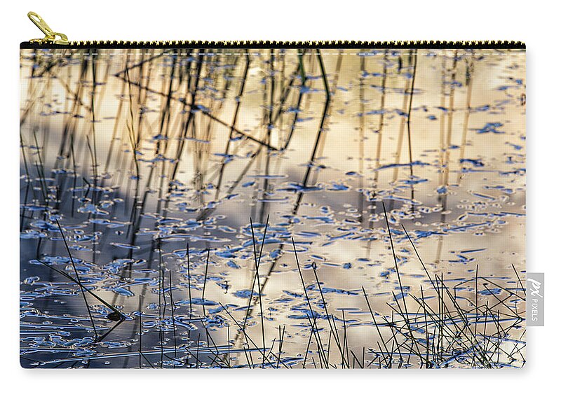 Patagonia Zip Pouch featuring the photograph Reeds in Pond by Timothy Hacker