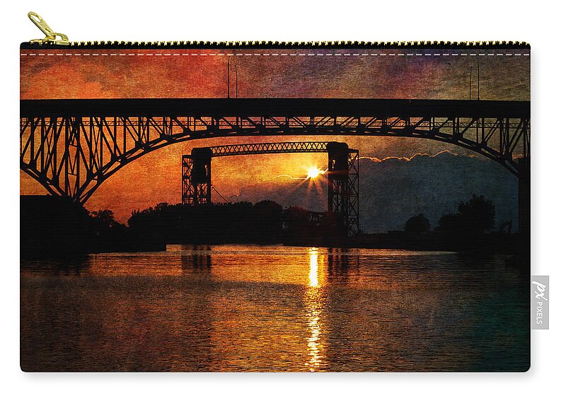 Cleveland Zip Pouch featuring the photograph Reflecting At Days End by Dale Kincaid