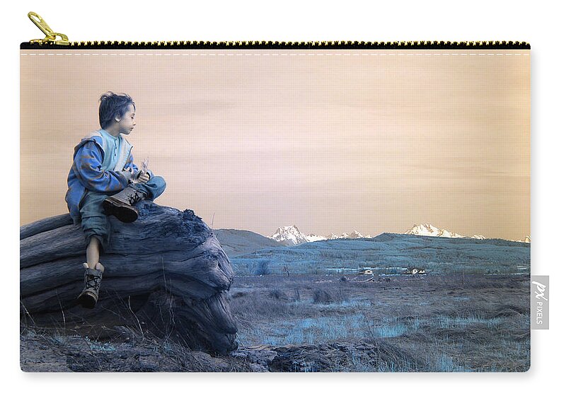 Boy Zip Pouch featuring the photograph Reflecting Thoughts by Rebecca Parker