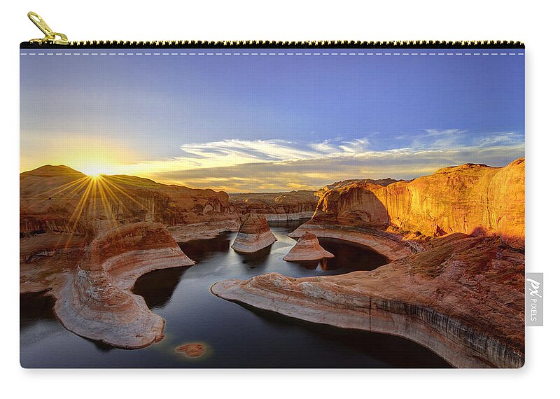 Utah Zip Pouch featuring the photograph Reflection Canyon Sunrise by Dustin LeFevre