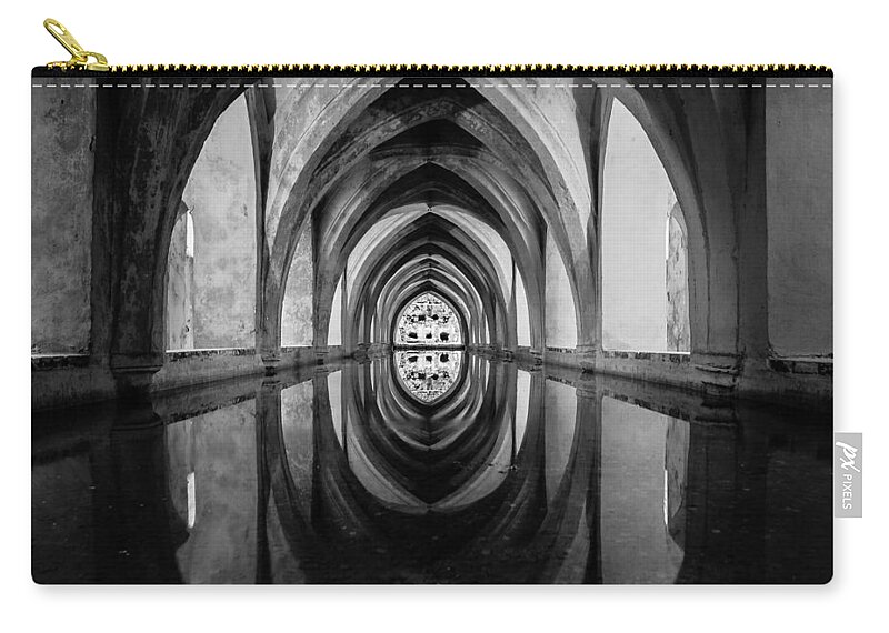 Photo Zip Pouch featuring the photograph Reflection of Perfection BW by AM FineArtPrints