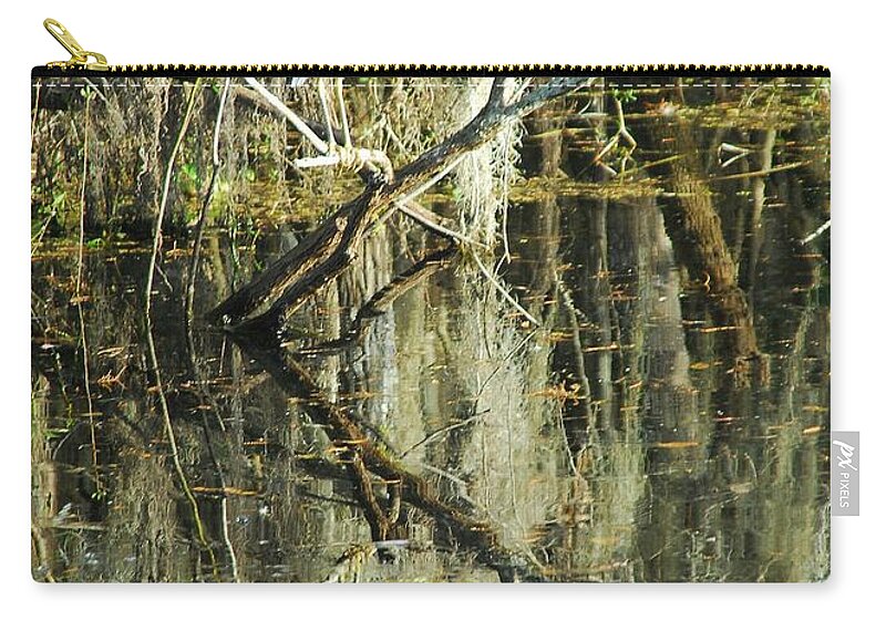 Tricolor Heron Zip Pouch featuring the photograph Reflection Of Travel by Anthony Wilkening