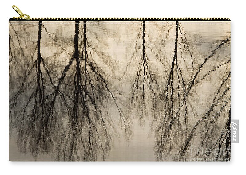 Landscape Zip Pouch featuring the photograph Reflections in black and grey by Adriana Zoon