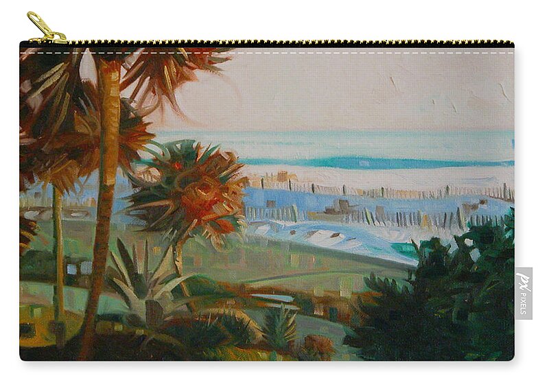 Beach Zip Pouch featuring the painting Reflections of a Sunset by T S Carson