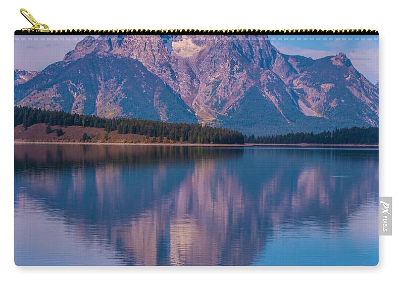 Brenda Jacobs Photography & Fine Art Zip Pouch featuring the photograph Reflections of Mount Moran by Brenda Jacobs