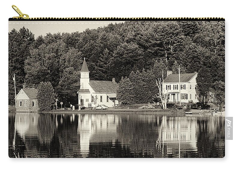 Cross Zip Pouch featuring the photograph Reflections of the Day Black and White by Joshua House