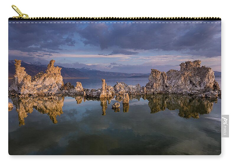 Tufa Zip Pouch featuring the photograph Reflections on Mono Lake 1 by Greg Nyquist