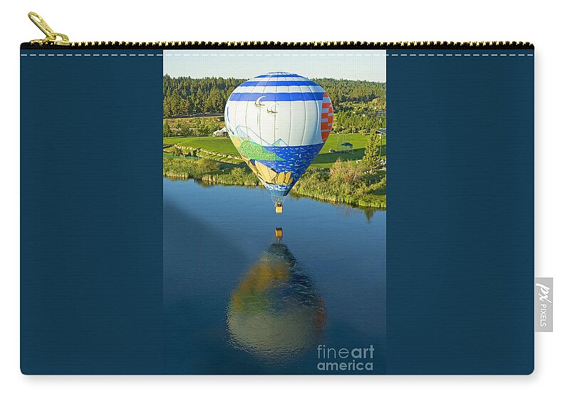 Pacific Zip Pouch featuring the photograph Reflections Over The Dechutes by Nick Boren