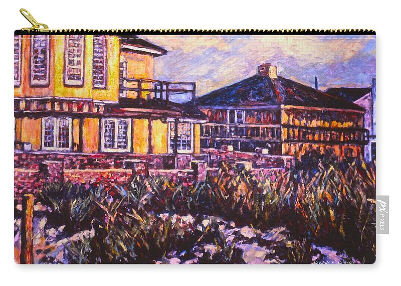 Landscape Carry-all Pouch featuring the painting Rehoboth Beach Houses by Kendall Kessler