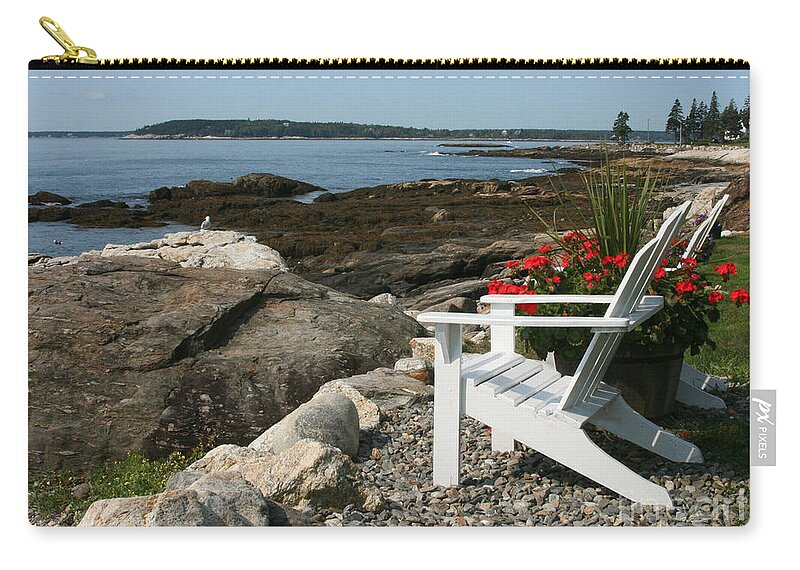 Maine Shore Zip Pouch featuring the photograph Relaxing Afternoon by Mariarosa Rockefeller