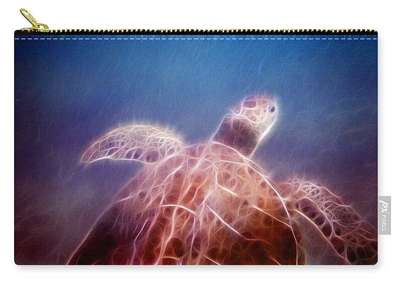 Turtle Carry-all Pouch featuring the photograph Relentless Seeker fire version by Weston Westmoreland