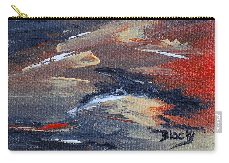 Bold Abstract Zip Pouch featuring the painting Remains Of The Day by Donna Blackhall