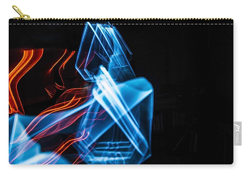 Triangle Zip Pouch featuring the photograph Repeating triangles light painting by Sven Brogren
