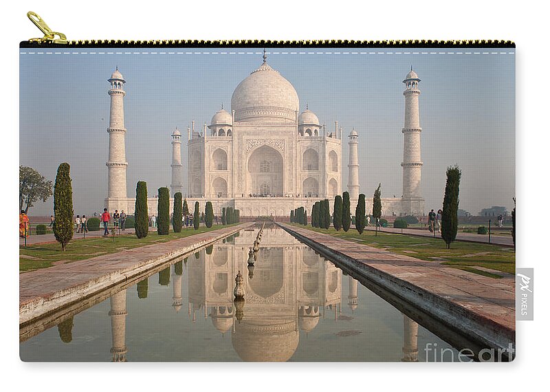 Taj Mahal Zip Pouch featuring the photograph Resplendent Taj Mahal by Mike Reid